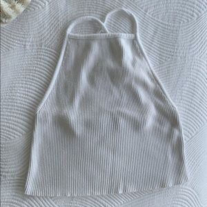 Zara white knit crop top